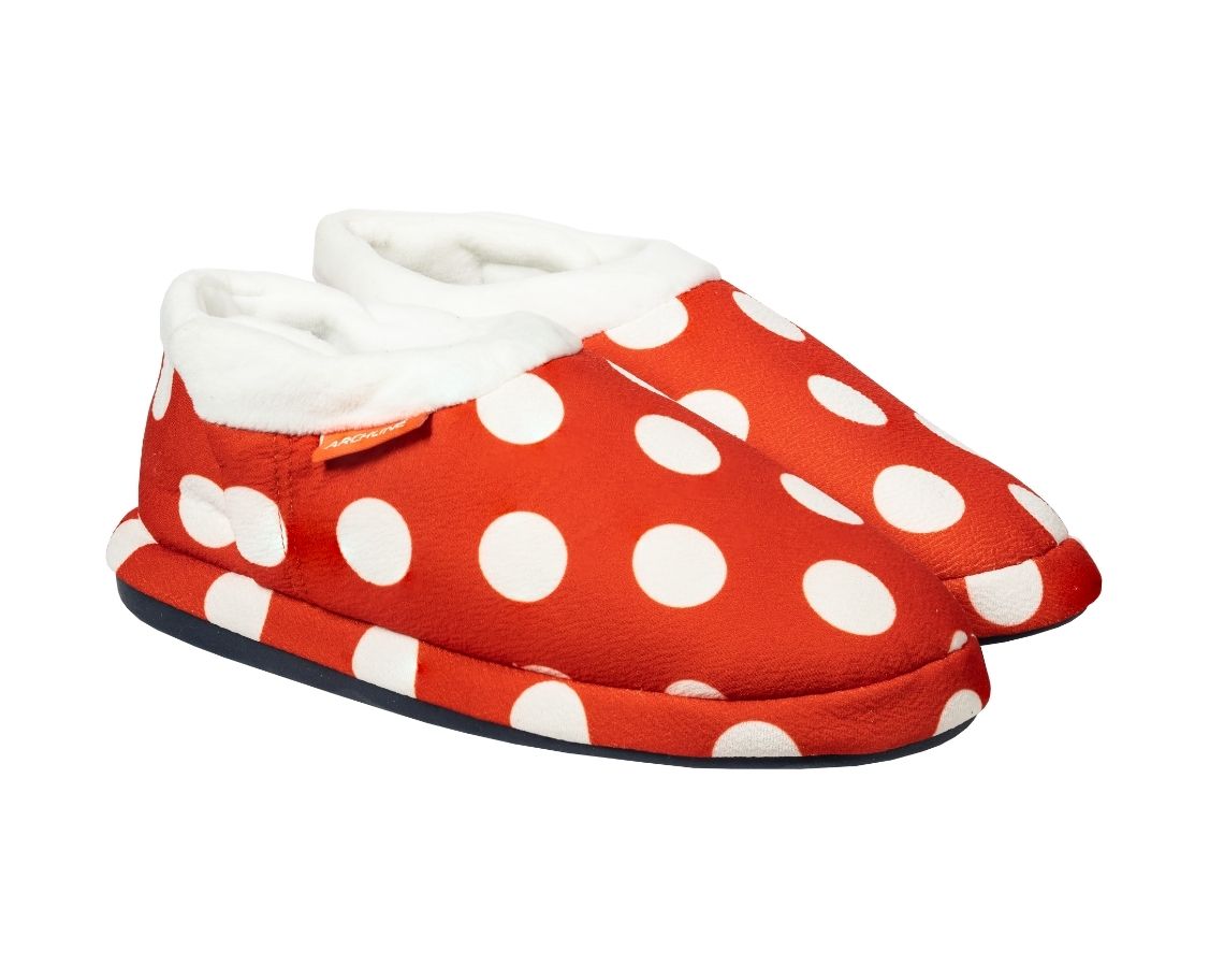 Archline Orthotic Slippers Closed (Red Polkadot)