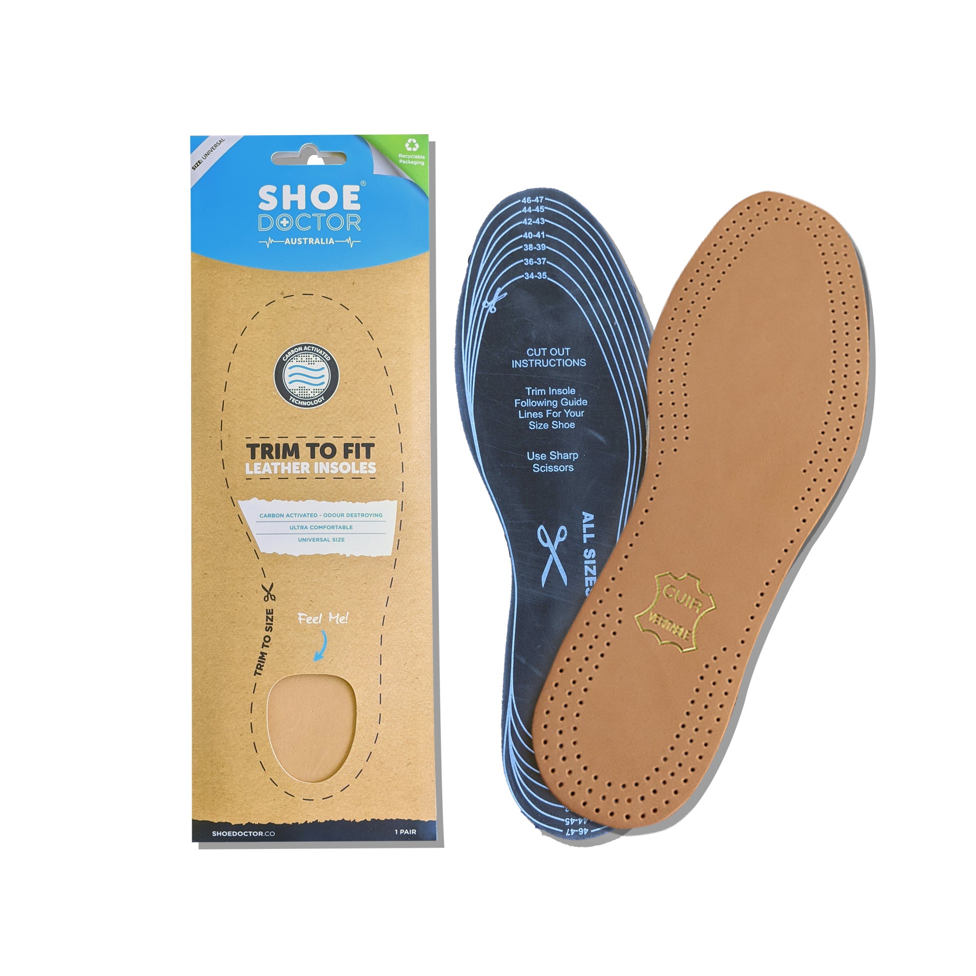 Shoe Doctor® Trim To Fit Leather Insoles